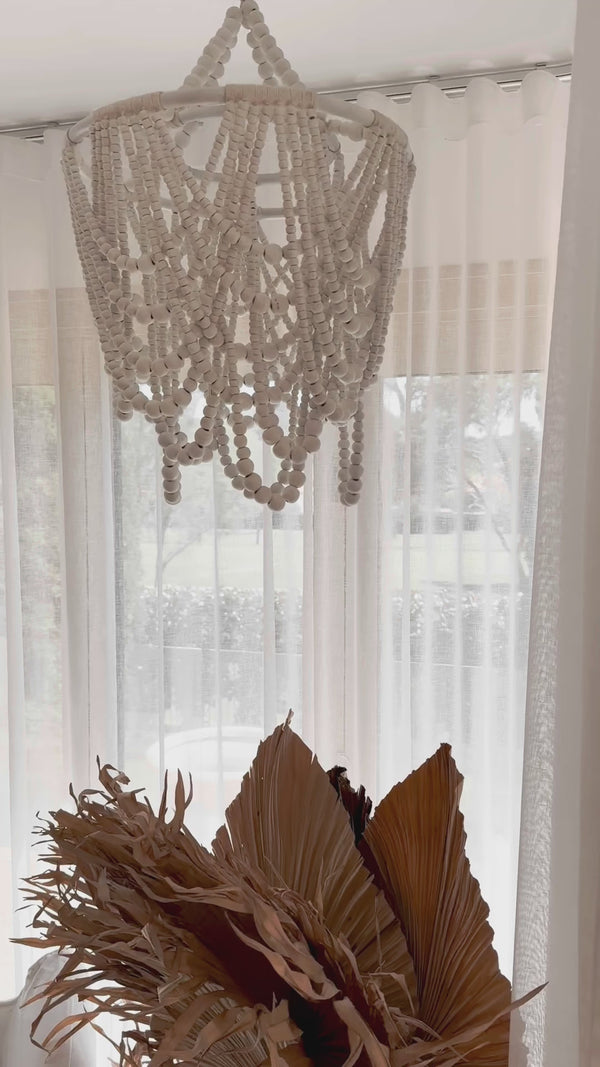 Beaded chandelier in White