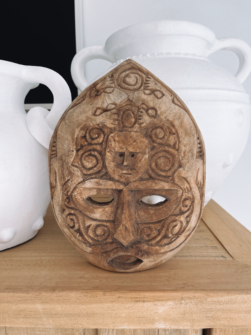 Balinese wooden carved head
